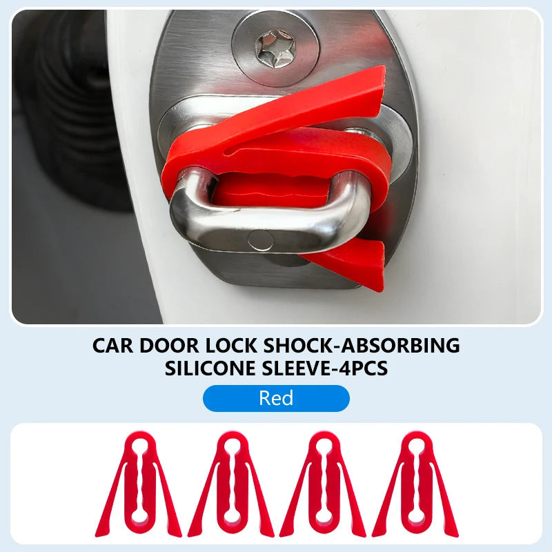Car Door Shock Absorber Cushion Pads – 4pcs, Soundproof Anti-Vibration, Universal Fit