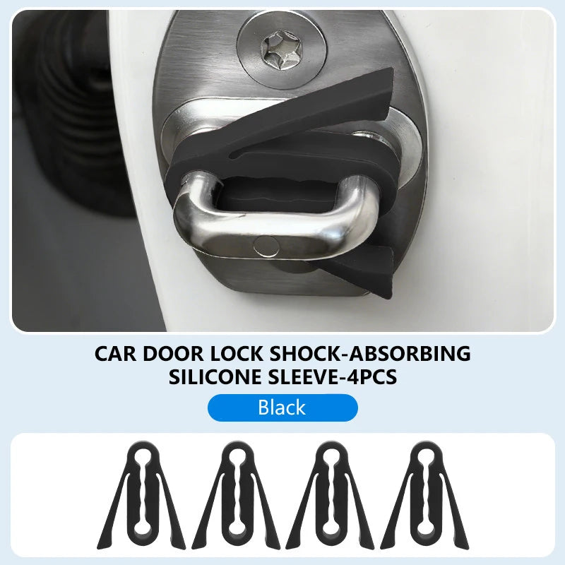 Car Door Shock Absorber Cushion Pads – 4pcs, Soundproof Anti-Vibration, Universal Fit