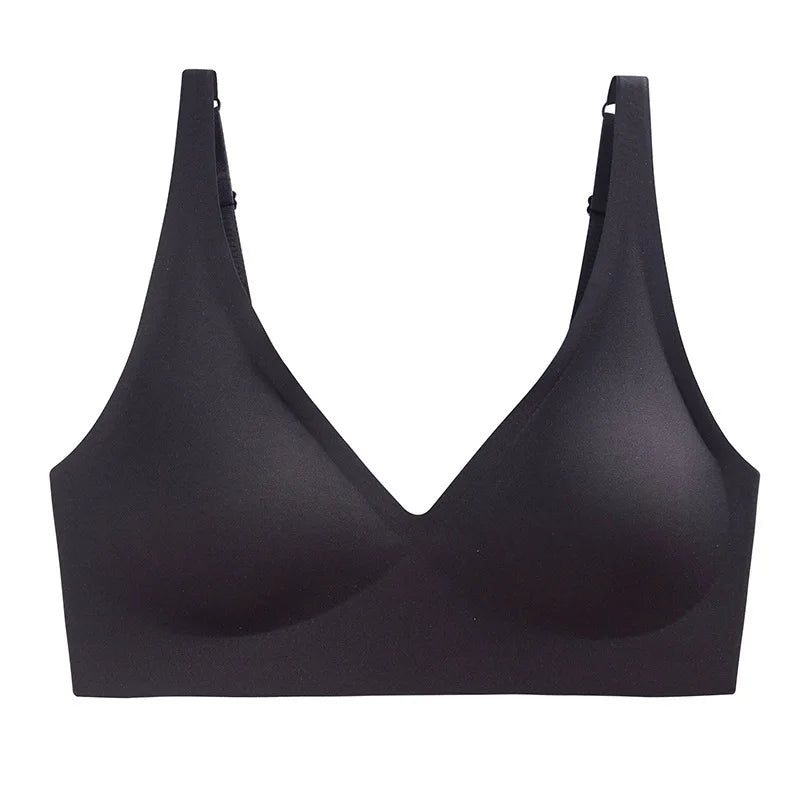 Women's Push-Up Seamless Bra — Wire-Free, Deep V, Removable Pads, S–3XL
