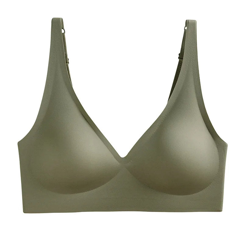 Women's Push-Up Seamless Bra — Wire-Free, Deep V, Removable Pads, S–3XL