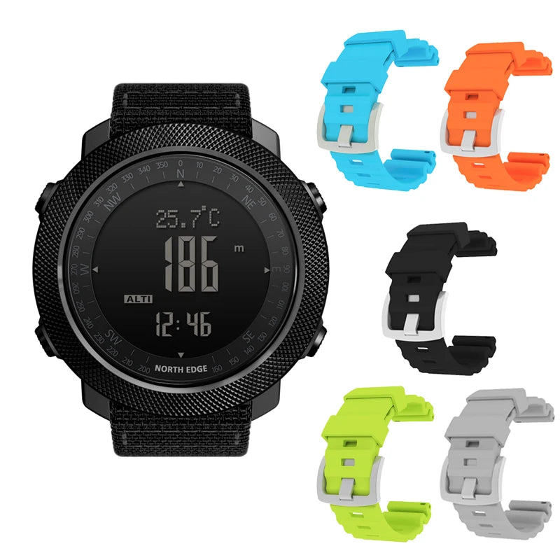 Men's Digital Sport Watch — Altimeter, Barometer, Compass, 50M Waterproof