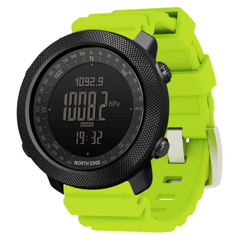 Men's Digital Sport Watch — Altimeter, Barometer, Compass, 50M Waterproof