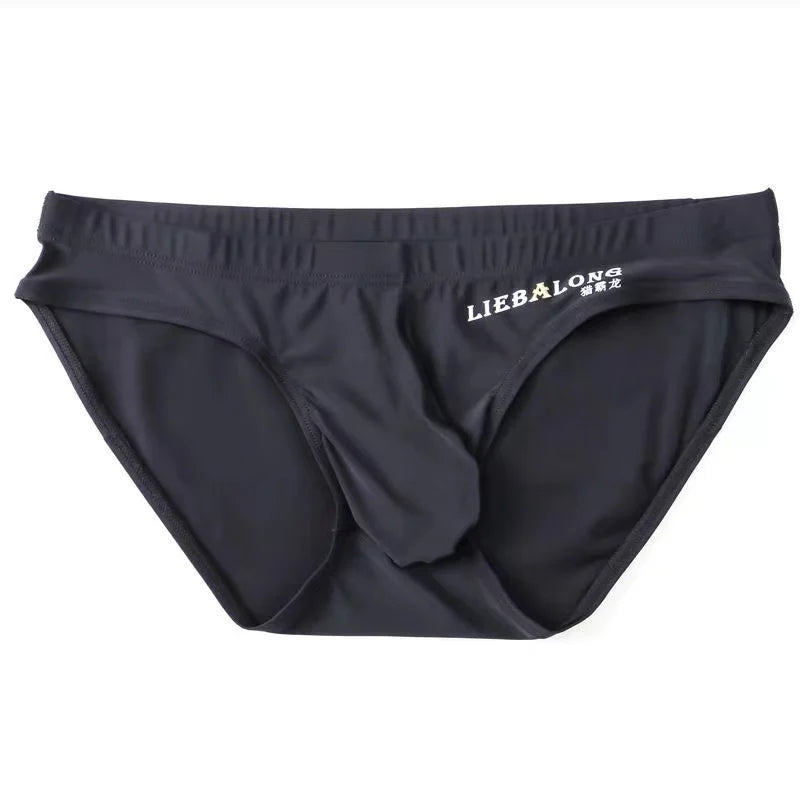 Men's Seamless Ice Silk Briefs – Low-Rise Contour Pouch Underwear