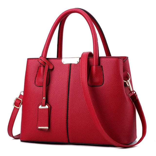 Women's PU Leather Tote Shoulder Bag — Luxury Designer-Style Handbag