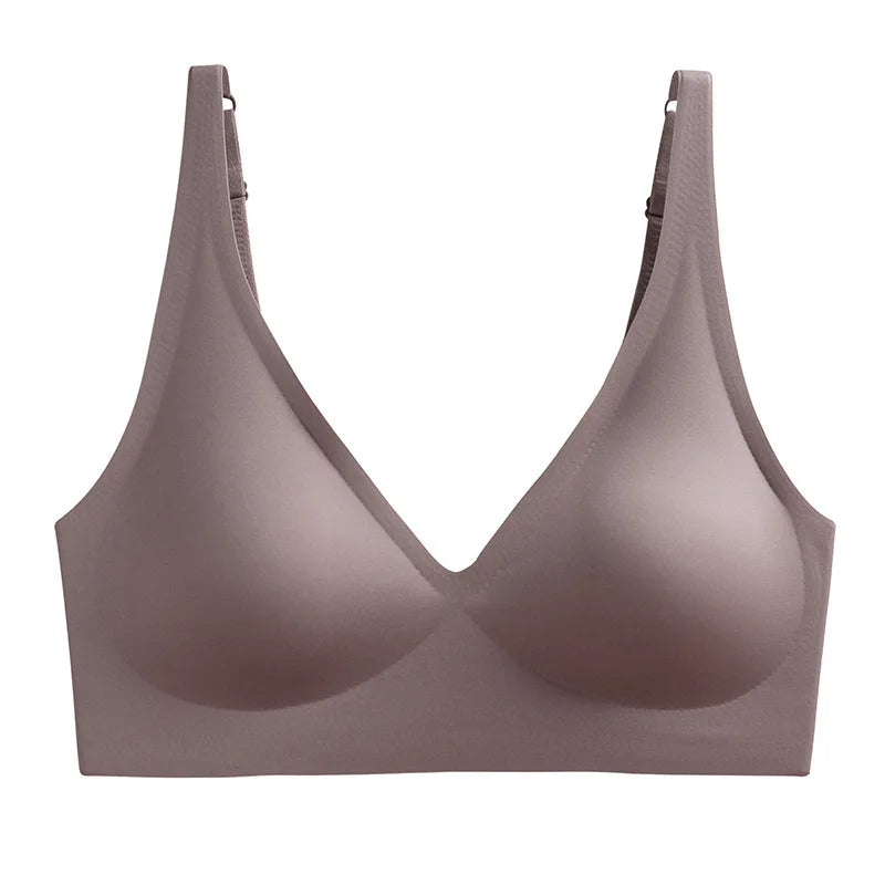 Women's Push-Up Seamless Bra — Wire-Free, Deep V, Removable Pads, S–3XL