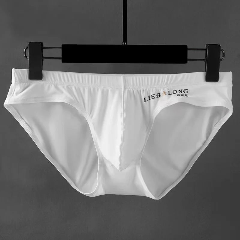 Men's Seamless Ice Silk Briefs – Low-Rise Contour Pouch Underwear