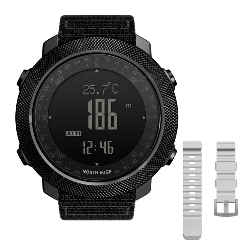 Men's Digital Sport Watch — Altimeter, Barometer, Compass, 50M Waterproof