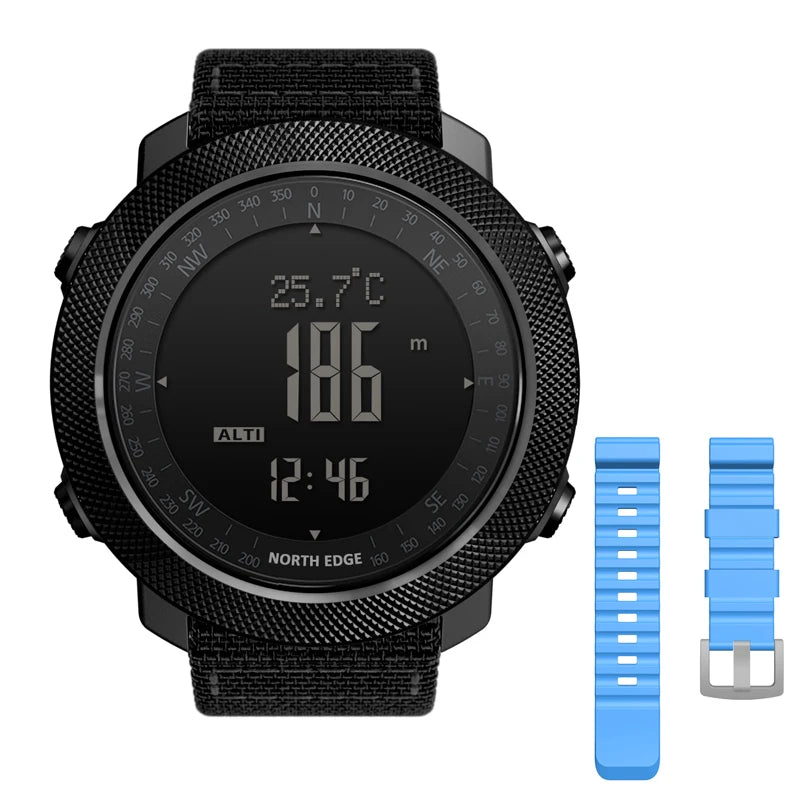 Men's Digital Sport Watch — Altimeter, Barometer, Compass, 50M Waterproof