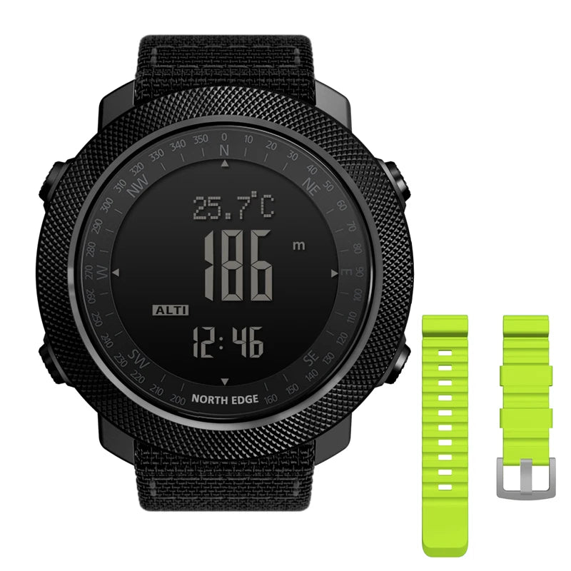 Men's Digital Sport Watch — Altimeter, Barometer, Compass, 50M Waterproof