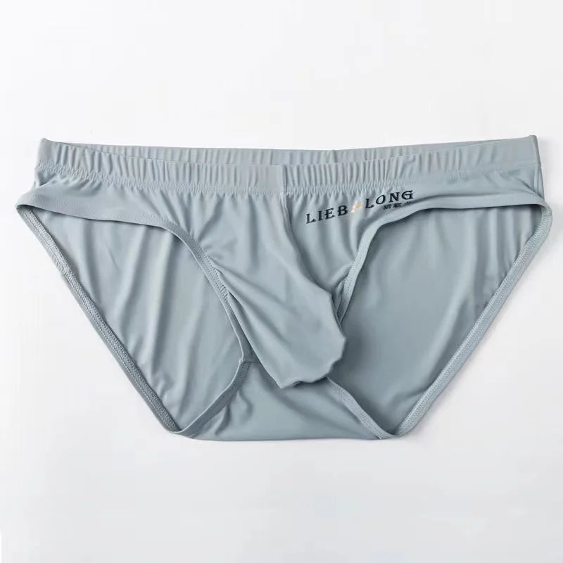 Men's Seamless Ice Silk Briefs – Low-Rise Contour Pouch Underwear