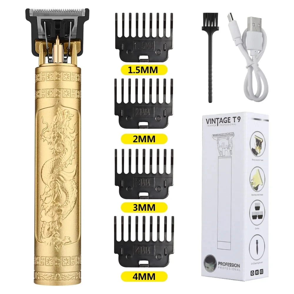 Retro T9 Hair Clipper Set — Professional Haircutting Machine with Accessories