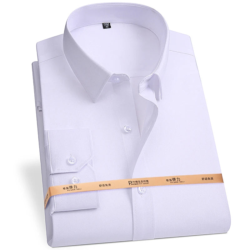 Men's Bamboo Fiber Dress Shirt — Wrinkle-Free, Slim Fit