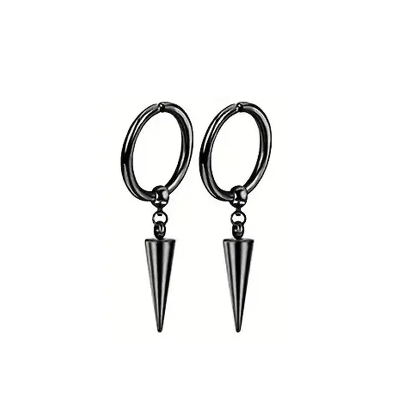 Punk Cross Magnetic Stainless Steel Stud Earrings – No Piercing Unisex