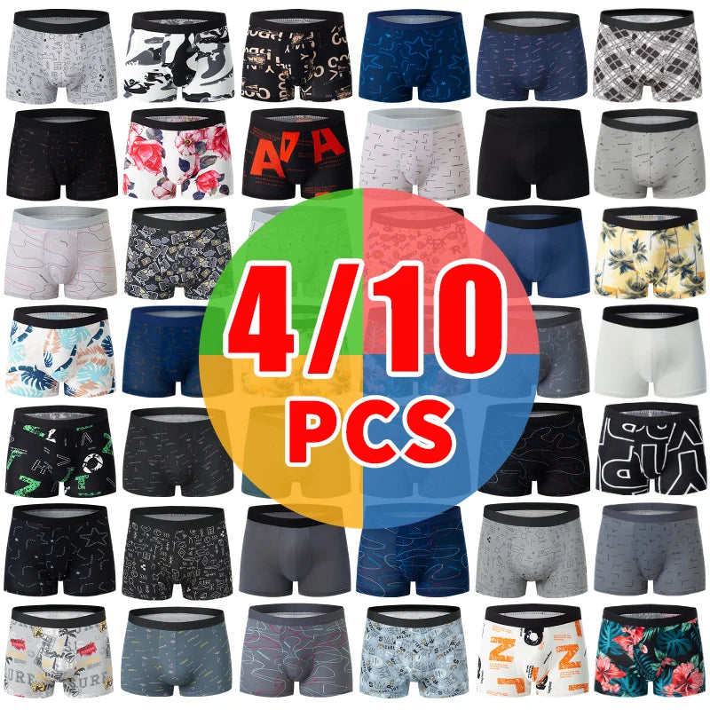 Men's Printed Boxer Shorts – 4-Pack or 10-Pack