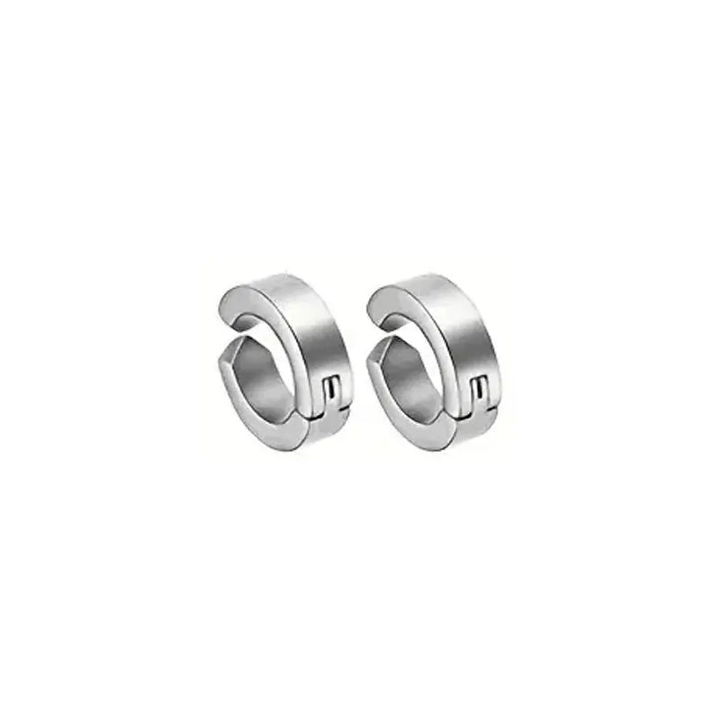 Punk Cross Magnetic Stainless Steel Stud Earrings – No Piercing Unisex