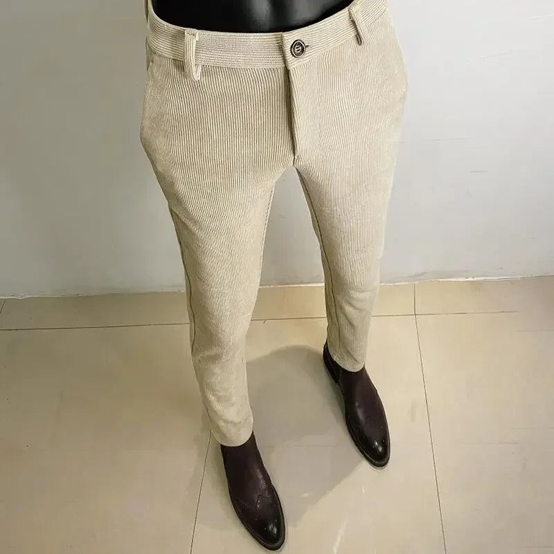 Men's Thickened Woolen Suit Pants - Slim Fit (28-36)