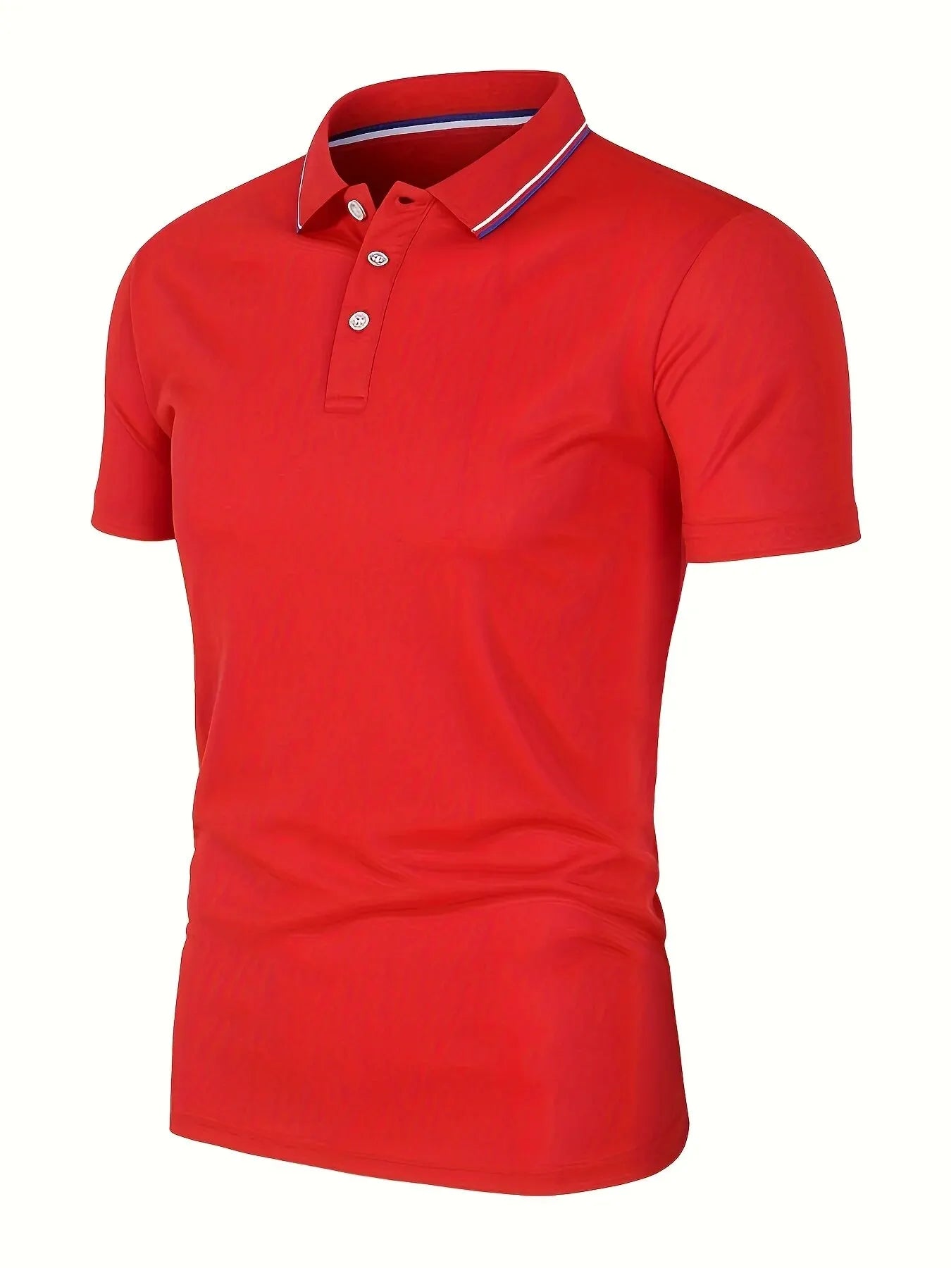 Men's Casual Polo Shirt - Breathable Short Sleeve Solid Color (S-XXL)