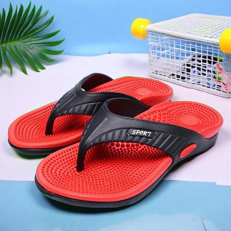Men's Lightweight EVA Massage Sandals – Slip-On Flip Flops for Beach, Home & Outdoor
