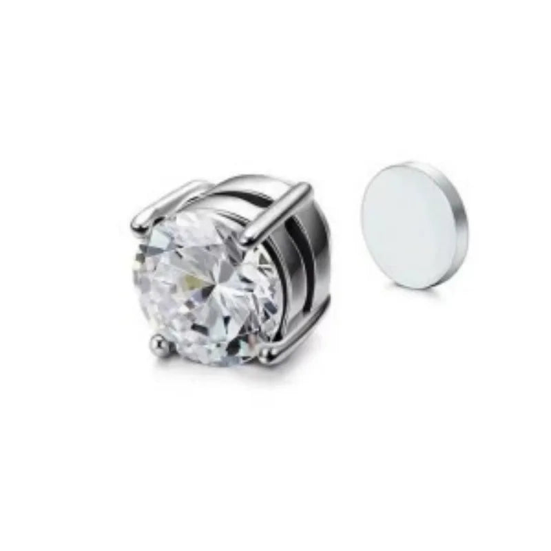 6-Prong Magnetic Clip-On Crystal Earrings – No Piercing, Adjustable Size