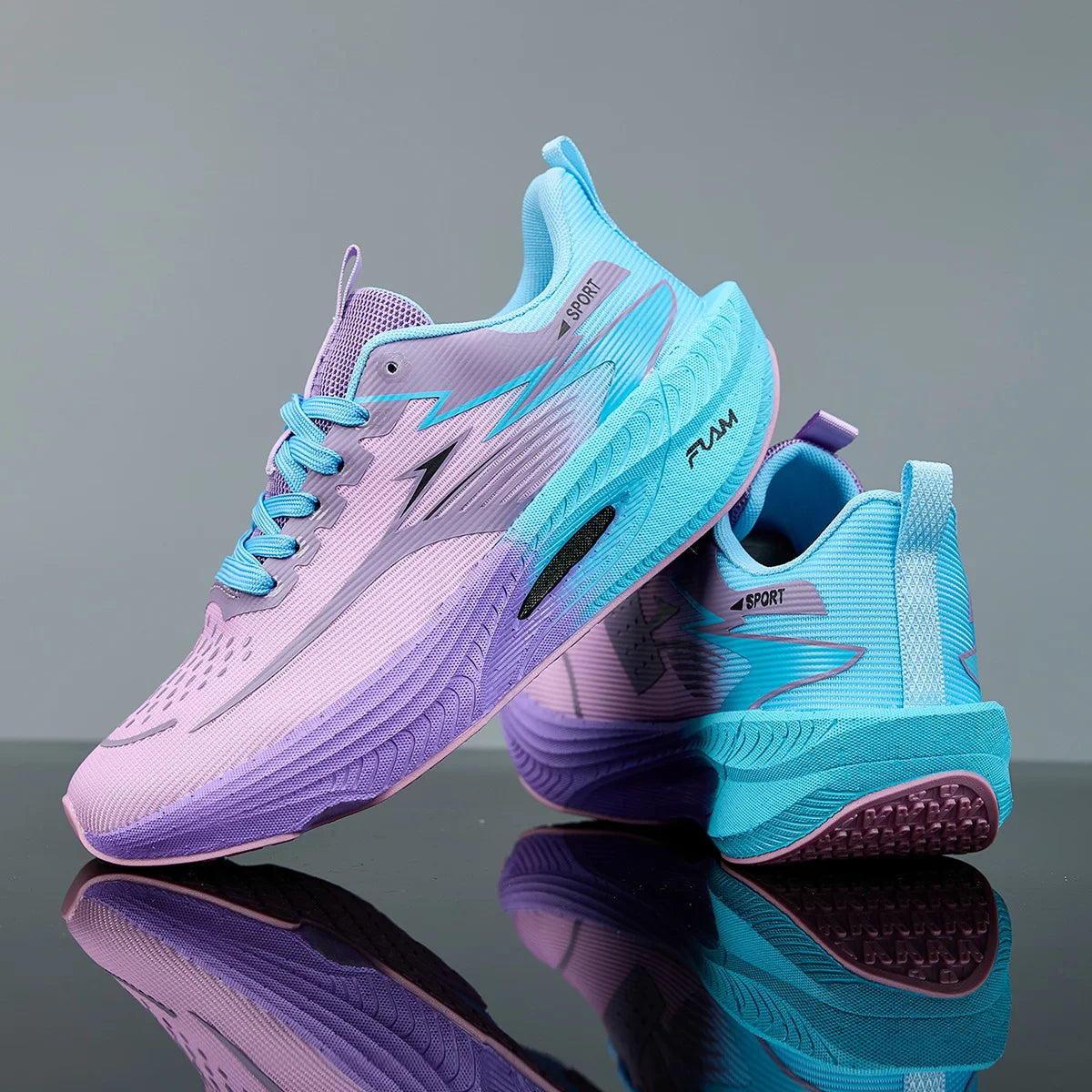 Men's Geometric Running Sneakers | Lightweight Breathable Athletic Shoes