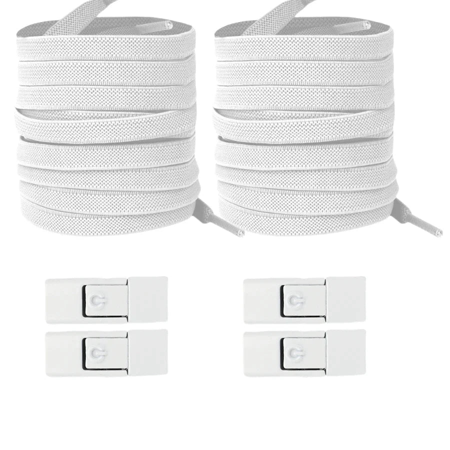 No-Tie Elastic Press-Lock Shoelaces – Flat 8mm, 100cm | Kids & Adults