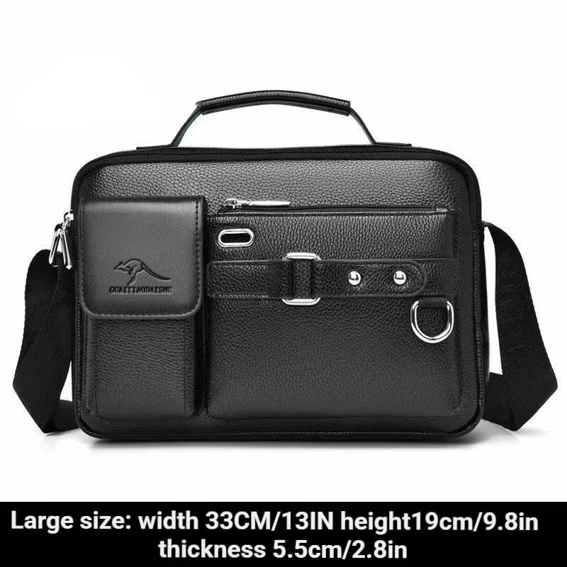 Men's Retro Waterproof Messenger Bag — Large Capacity Laptop Briefcase for Work, Travel & School