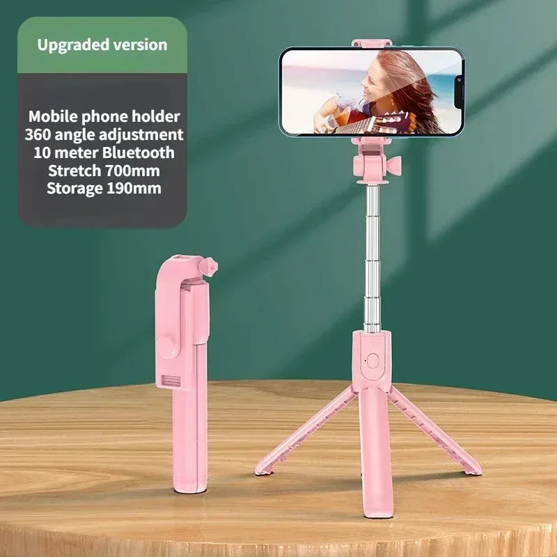 3-in-1 Selfie Stick Tripod – Fill Light, Bluetooth Remote & Foldable Stand