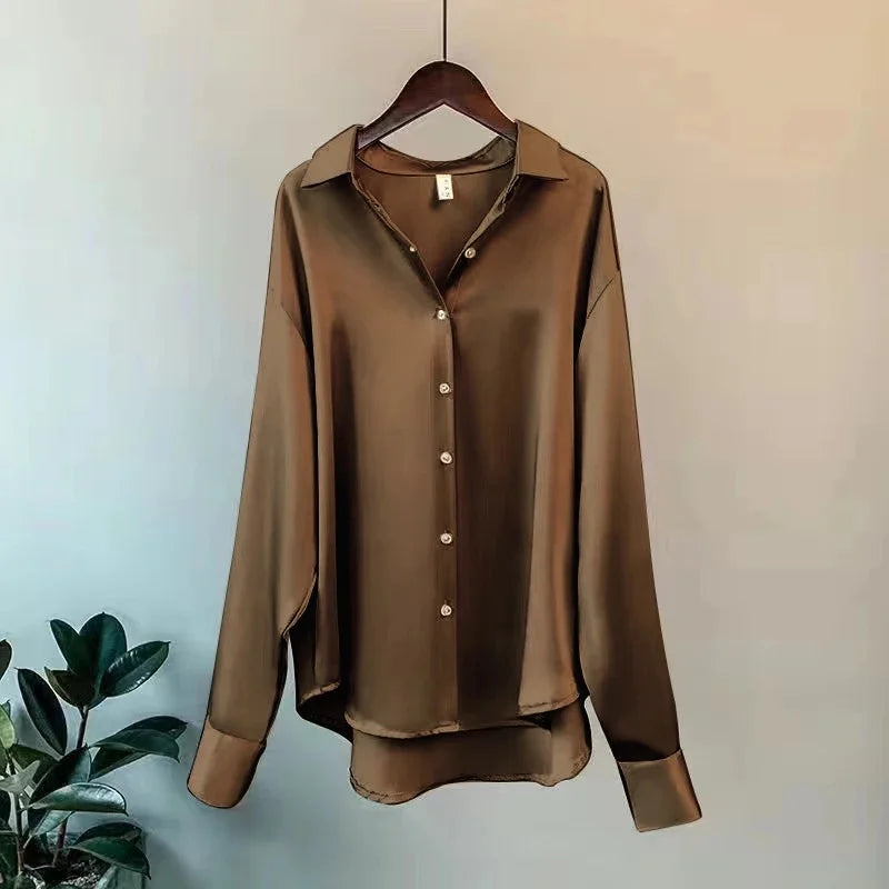 Women's Long Sleeve Button Blouse - Casual Office Shirt (S-4XL)