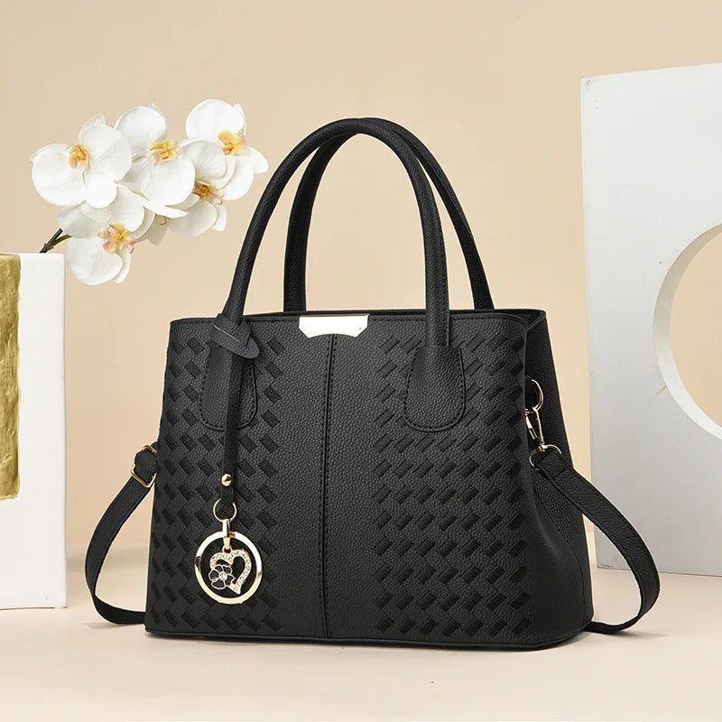 Women's PU Leather Tote Shoulder Bag — Luxury Designer-Style Handbag