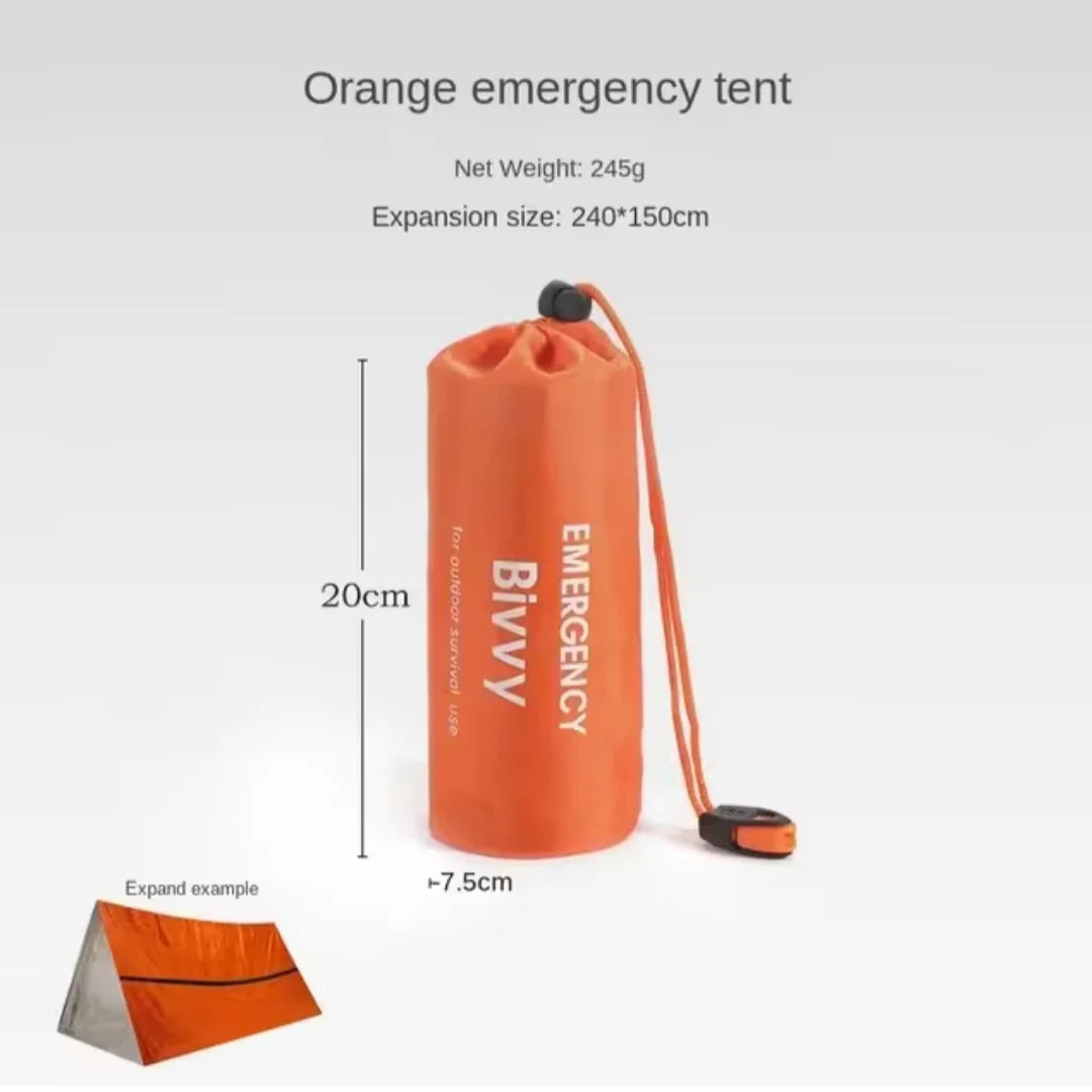 2-Person Mylar Tube Tent – Reusable Emergency Bivy Shelter & Thermal Blanket | 1 PC