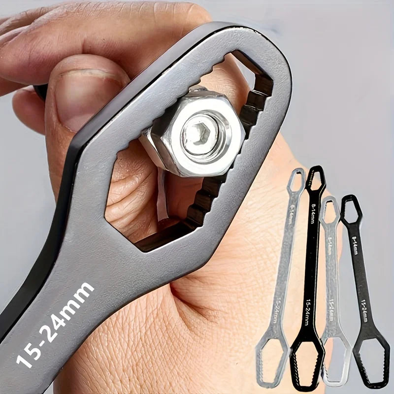 Universal Double-Ended Ratchet Wrench – Self-Tightening Adjustable 3–17mm
