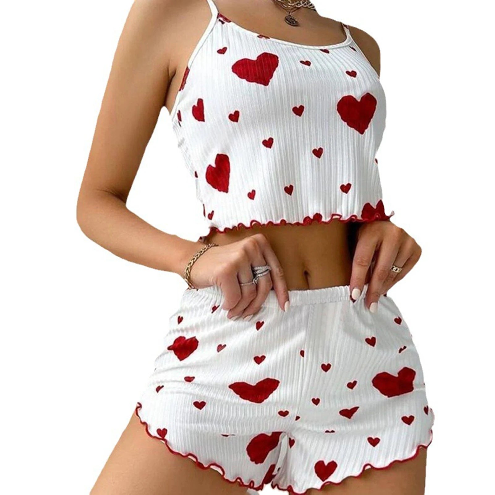 Women's 2-Piece Pajama Set – Tank Top & Shorts | Soft, Stretchy Sleepwear
