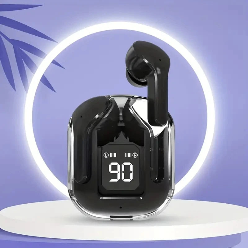 T2 Wireless Earbuds – Transparent Case, HiFi Sound, LED Display, Built-in Mic
