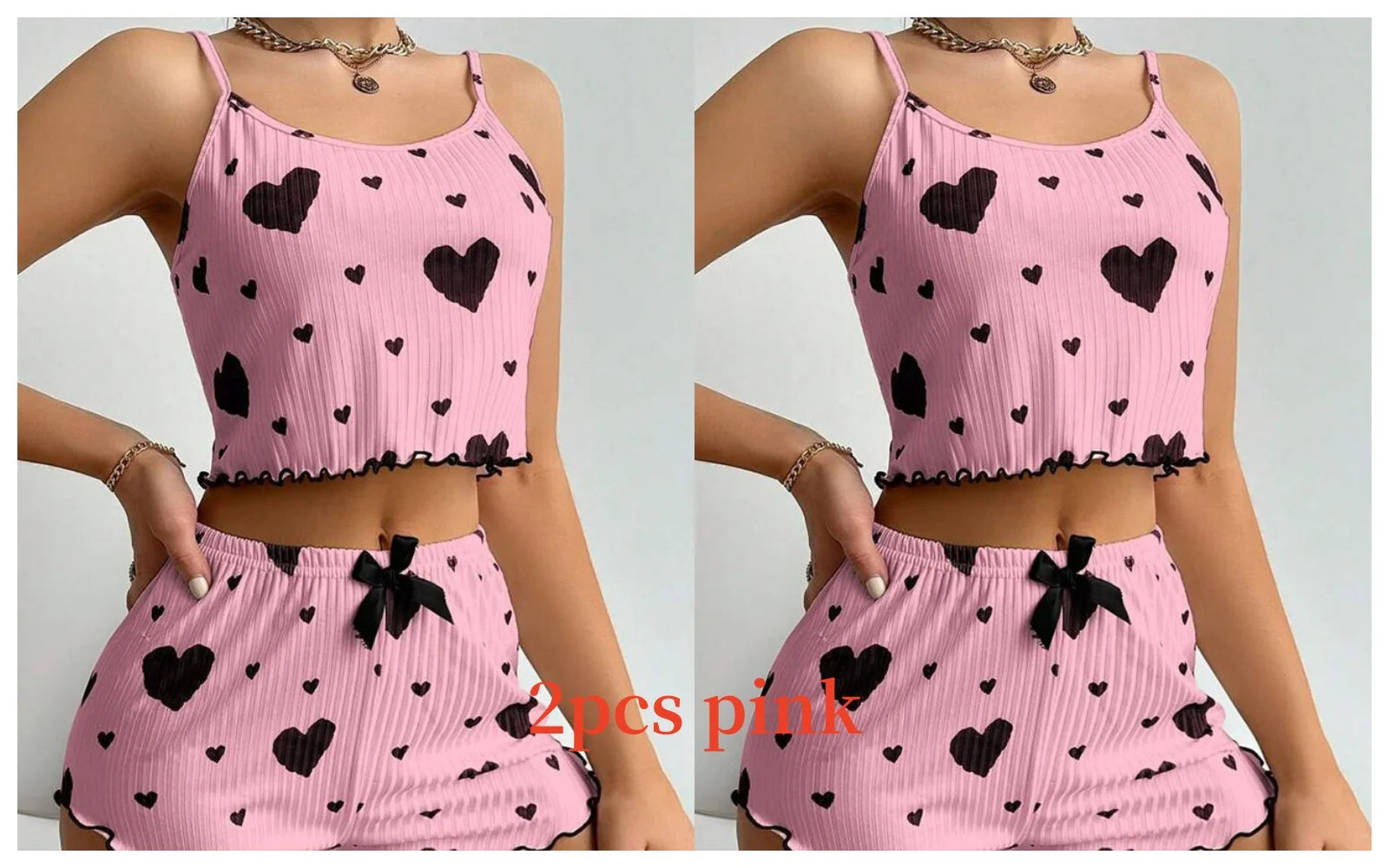 Women's 2-Piece Pajama Set – Tank Top & Shorts | Soft, Stretchy Sleepwear