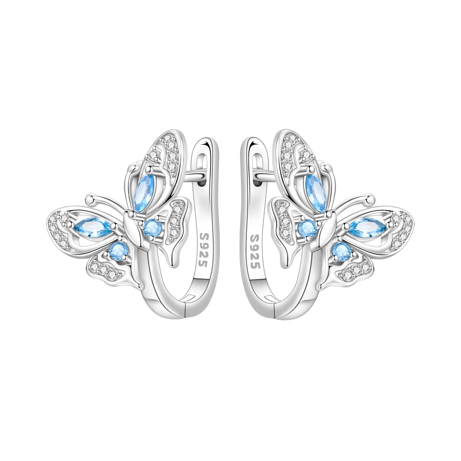 925 Sterling Silver Zircon Butterfly Drop Earrings – Women's Fine Jewelry