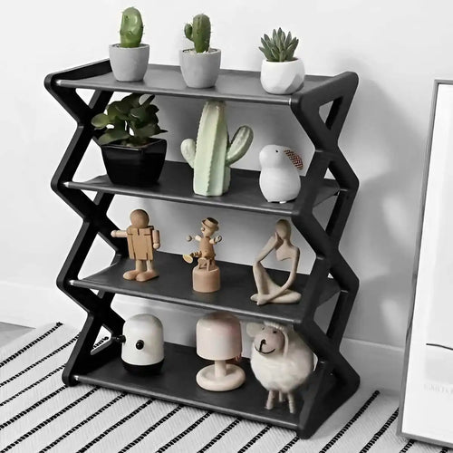 4-Tier X-Shape Shoe Rack – Dustproof, Space-Saving | Holds 8–10 Pairs