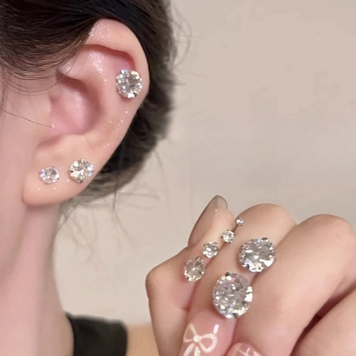 Pendientes de cristal magnéticos de 6 puntas con clip – Sin perforación, tamaño ajustable