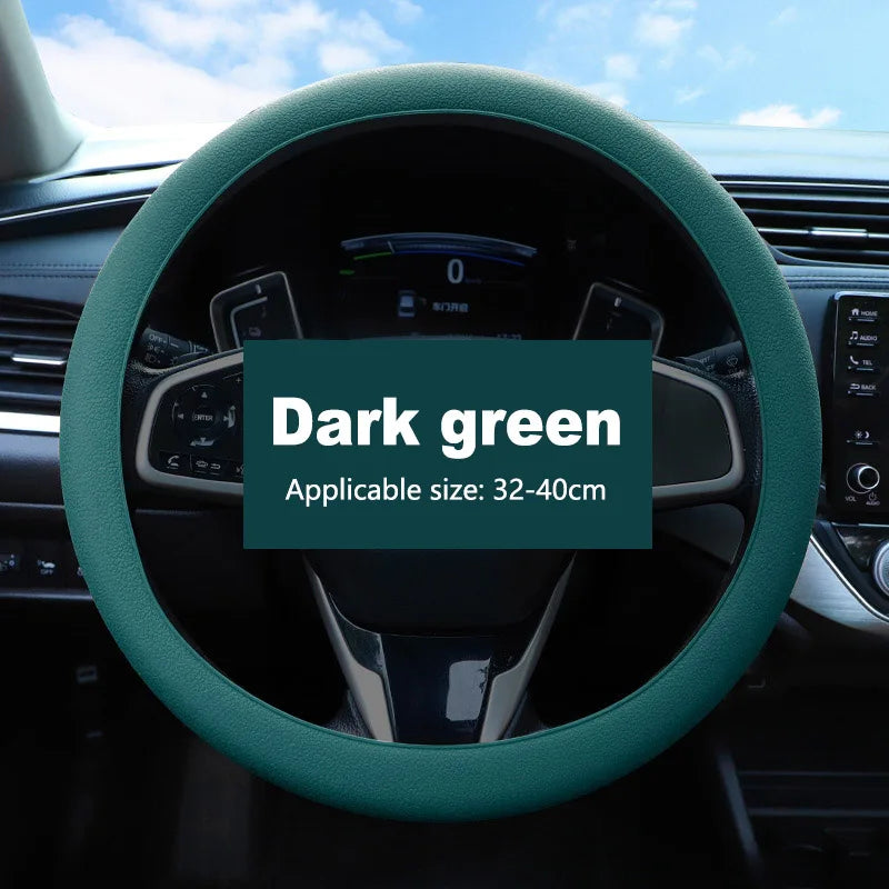Non-Slip Silicone Steering Wheel Cover – Universal 38cm, Breathable & Elastic