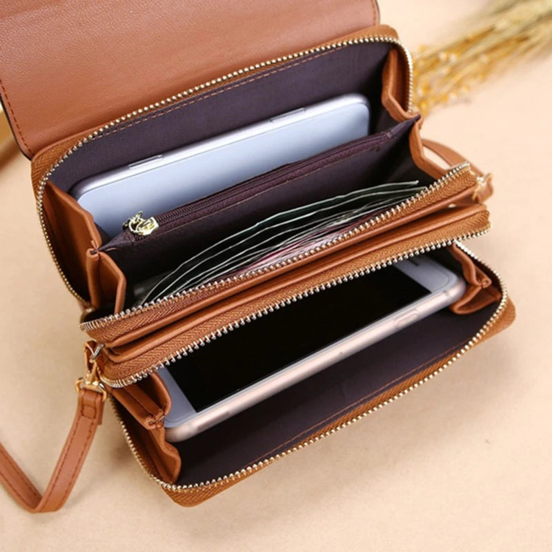 Korean Style Multi-Card Wallet Bag — Large Capacity Phone Pocket Shoulder Bag