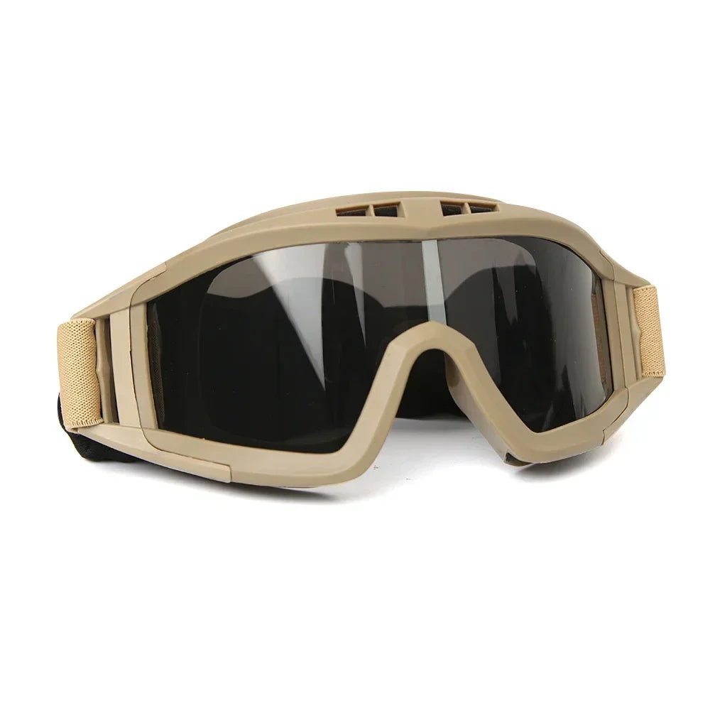 Airsoft Tactical Goggles – 3 Lens Set | Windproof & Dustproof