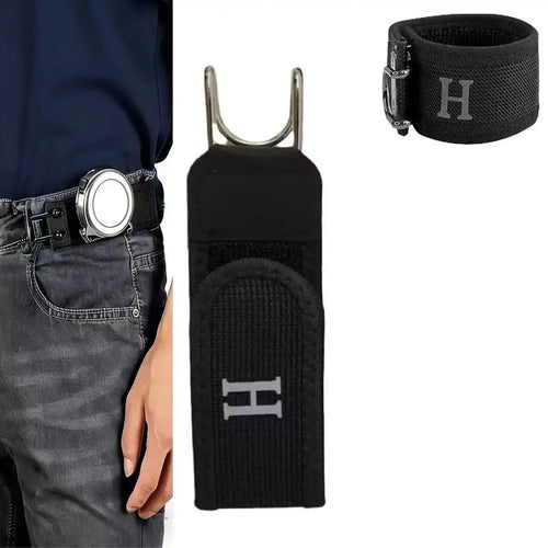 Hebilla de cintura elástica ajustable – Extensor de pantalones con cierre de velcro y gancho metálico