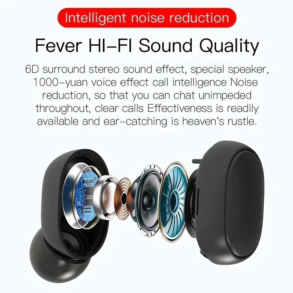 E6S Wireless Earbuds – TWS Bluetooth, Active Noise Cancelling, Waterproof, Built-in Mic