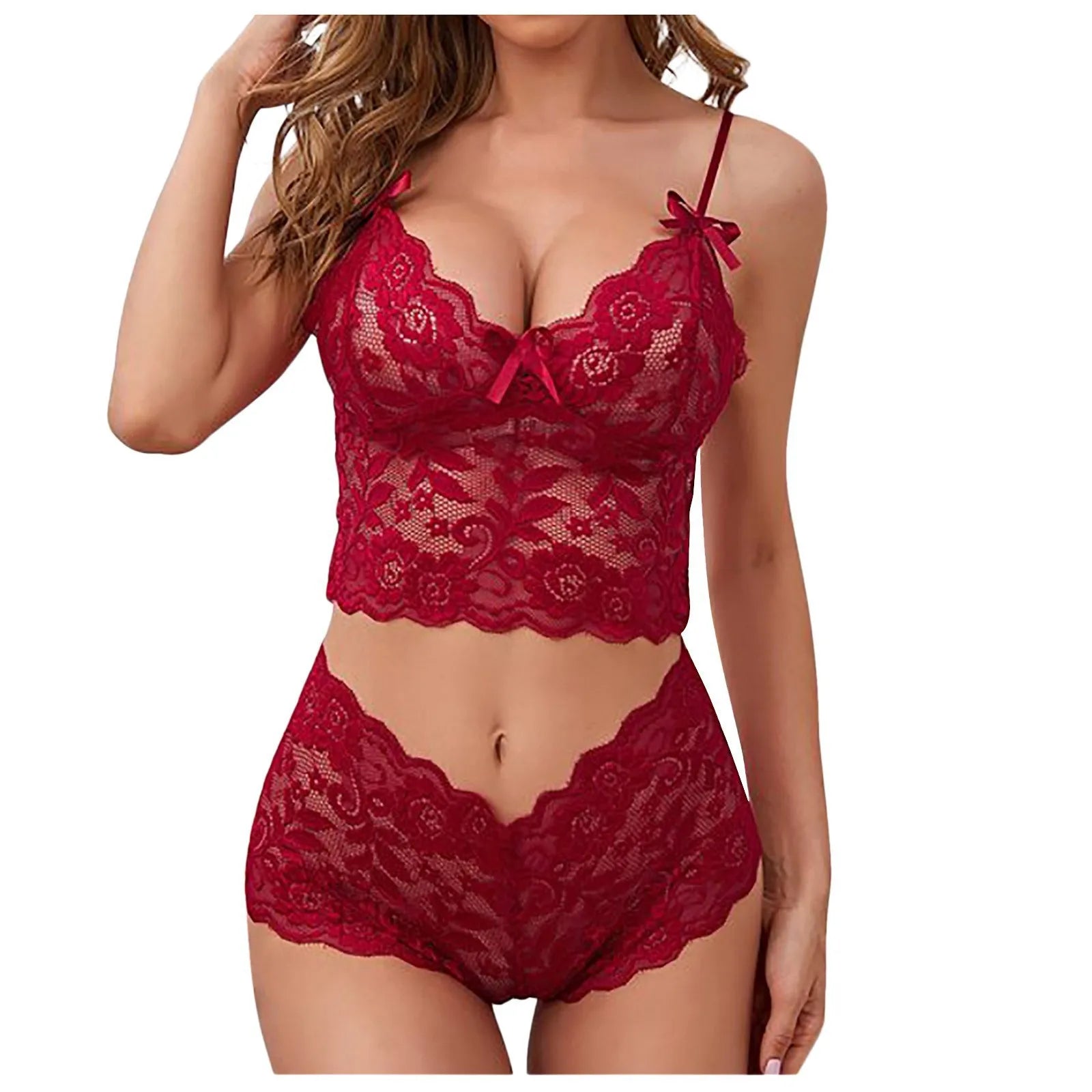 Floral Lace Lingerie Set — Sexy Women's Underwear Suit with Delicate Print