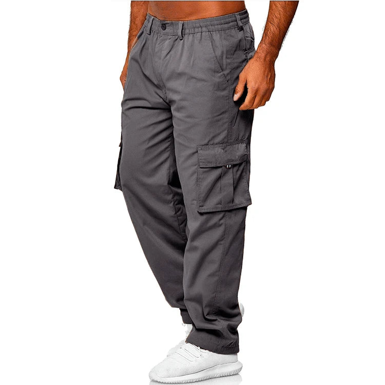 Men's Casual Knitted Jogger Pants with Optional Zip Pockets – Solid Color Sweatpants