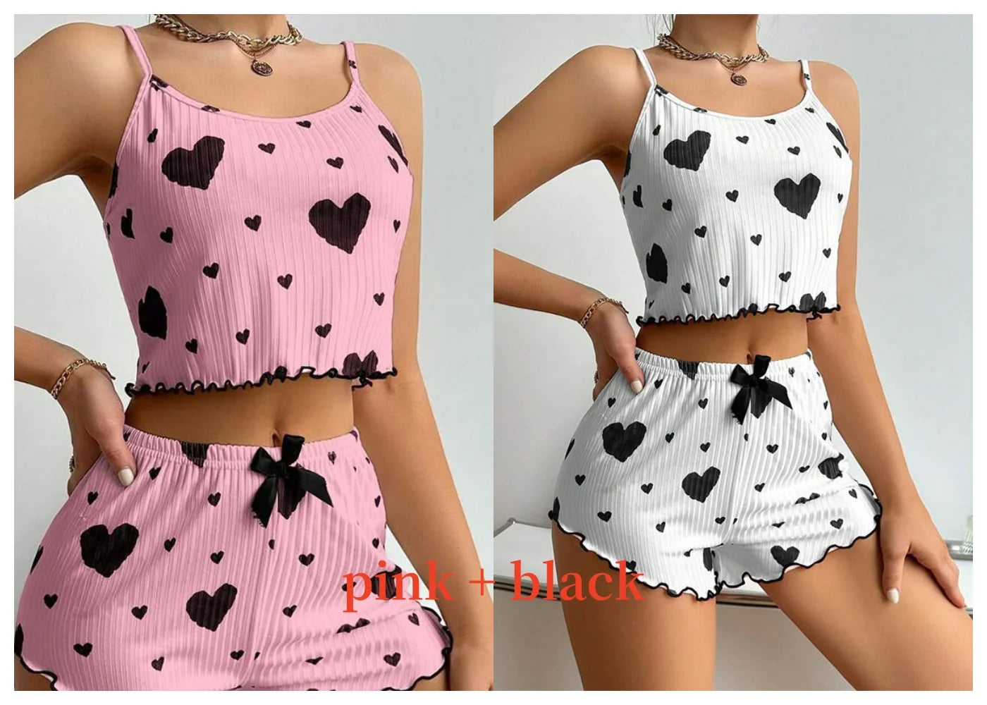 Women's 2-Piece Pajama Set – Tank Top & Shorts | Soft, Stretchy Sleepwear