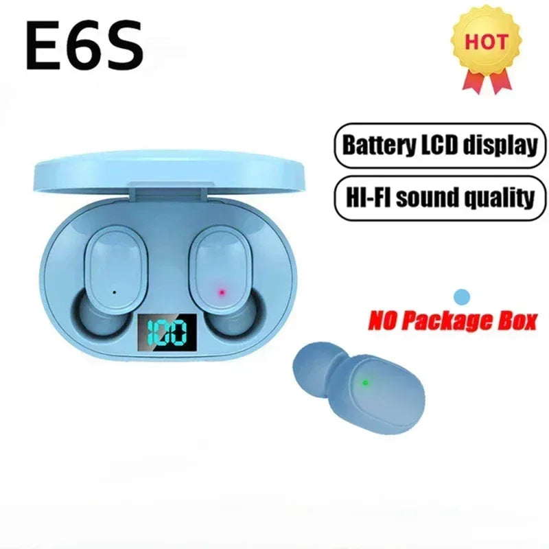 E6S Wireless Earbuds – TWS Bluetooth, Active Noise Cancelling, Waterproof, Built-in Mic