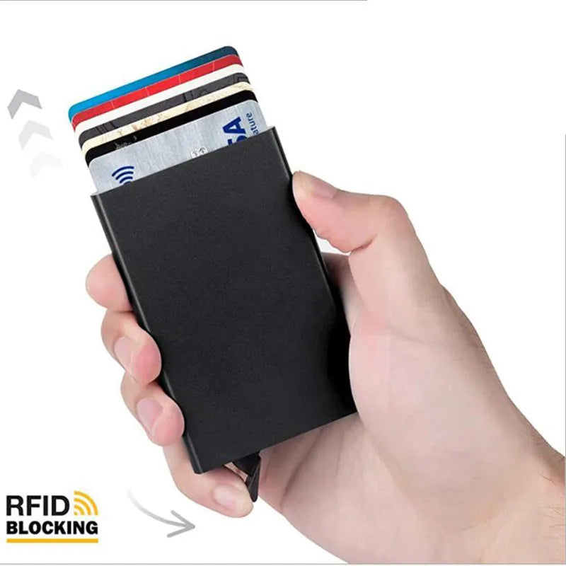 RFID Metal Pop-Up Wallet – Slim Minimalist Card Holder for Men & Women