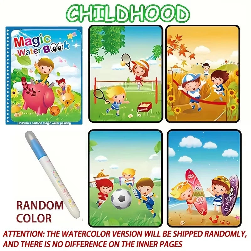 Magic Water Drawing Book – Reusable Montessori Coloring Book for Kids