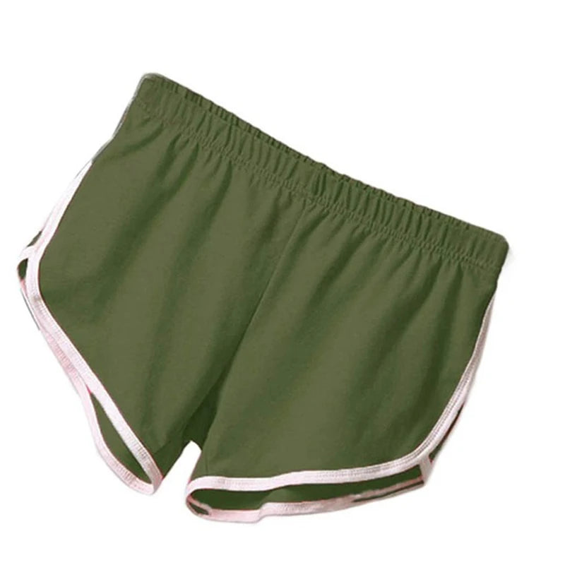 Women's Candy Color Athletic Shorts | High-Waist Elastic Casual Beach Shorts S-XXL