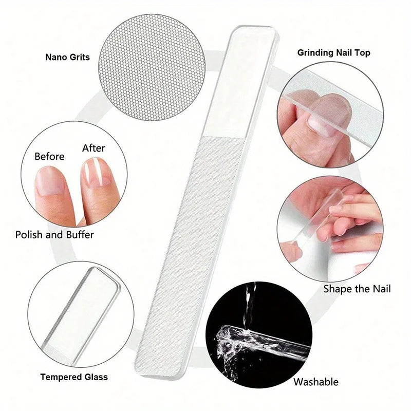 Black Stainless Steel Nail Clipper Set – 4-Piece Manicure Kit with Nano Glass File